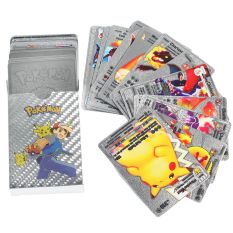 GLEOITE Đồ Chơi Hoạt Hình Cho Trẻ Em Phụ Kiện Thẻ GX Kim Loại V Vmax Bộ Sưu Tập Tiếng Tây Ban Nha/Tiếng Anh Phiên Bản Tiếng Anh Thẻ Bài Sprite Thú Cưng Thẻ Vàng Pokemon Thẻ Pokémon