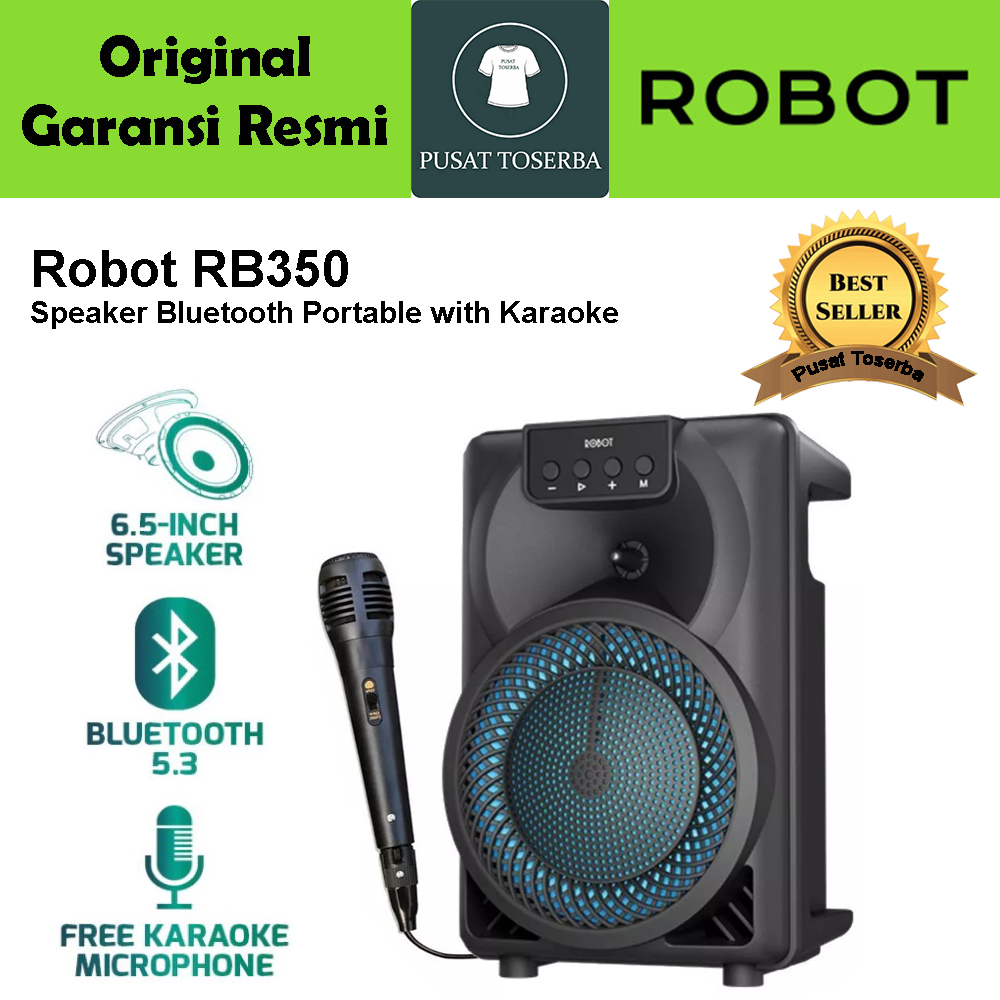 Robot Rb350 Speaker Bluetooth Robot RB350 Portable Karaoke + Microphone RGB Light 6 ...