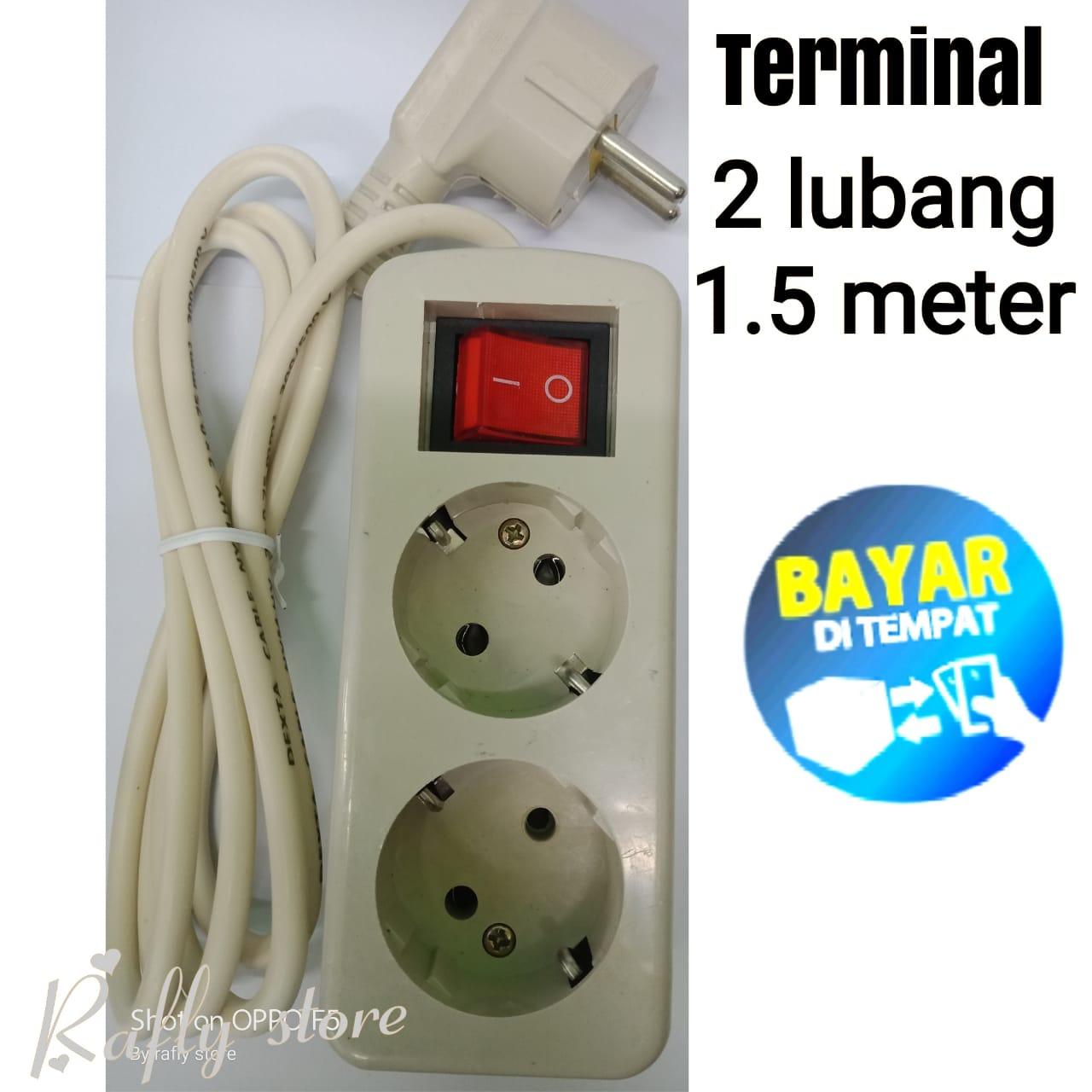 R/S1; Kabel Colokan 2 Lubang 1.5 Meter Perkakas Listrik Kabel Terminal Stop Kontak Listrik 2 Lubang 1.5 Meter Ada Tombol ON/OFF Terminal Listrik / Rashakyamakoe Store