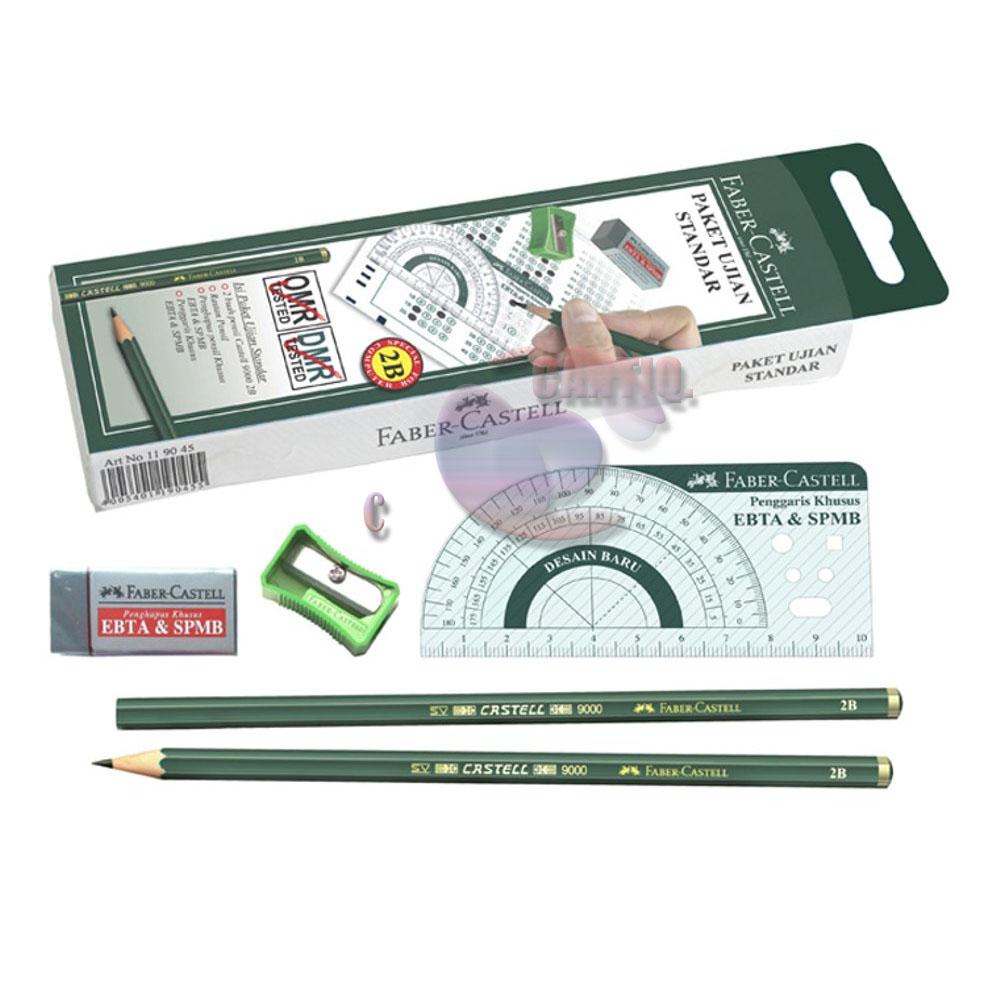 Faber Castell 1 Set Paket Ujian STANDAR Faber Castell ( Pensil 2B, Rautan , Penghapus , Penggaris , Kertas LJK )