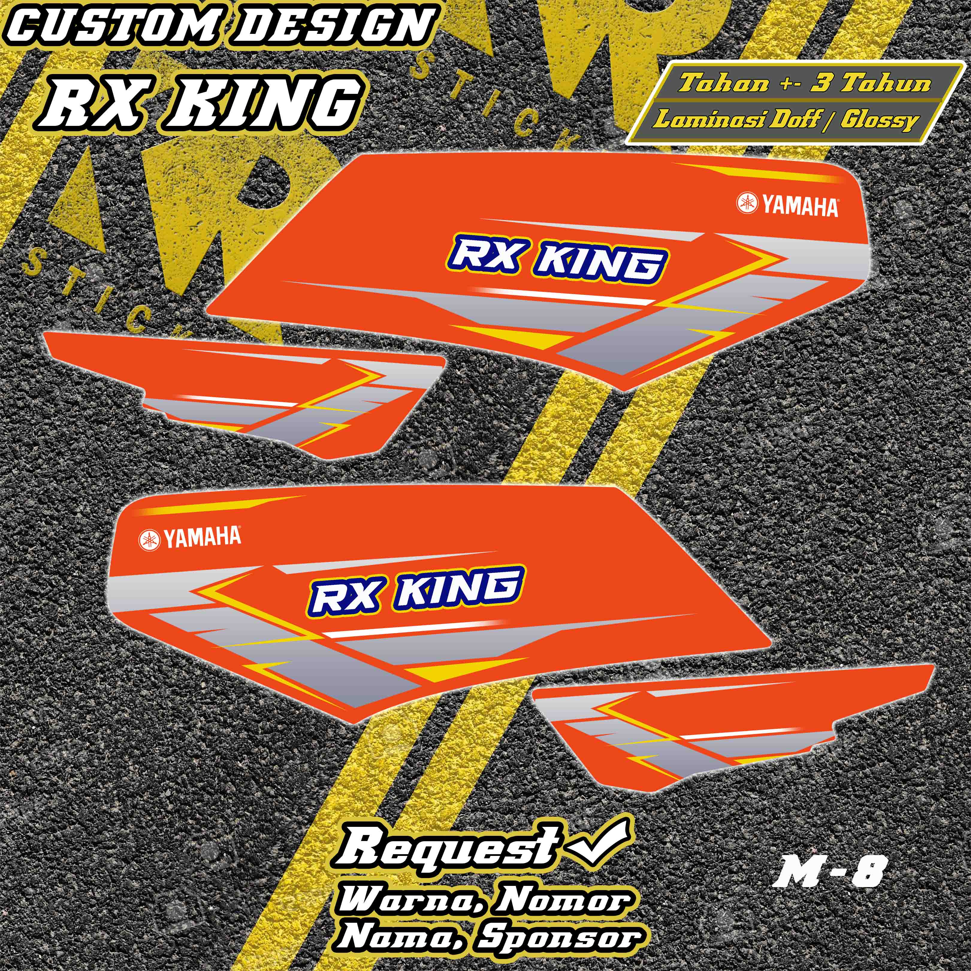 Striping RX King Custom Desain request nama, nomor, sponsor stiker rx king lis varisai rx