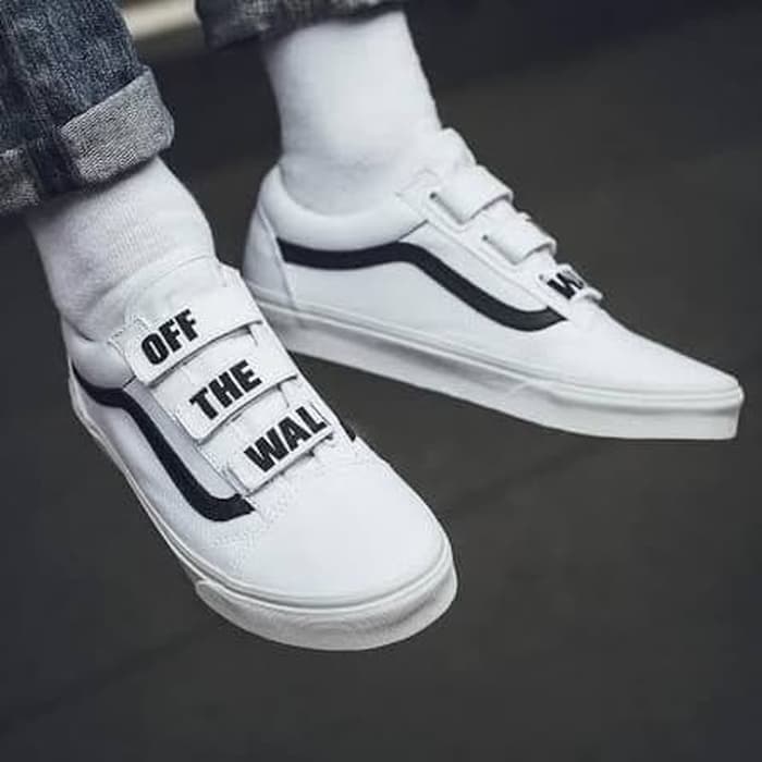 Qianzi Sepatu Sneakers Vans Velcro Old 
