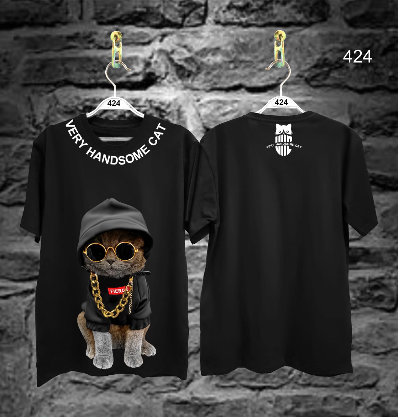 OKLEY STORE kaos distro kucing keren viral cat kaca mata gold