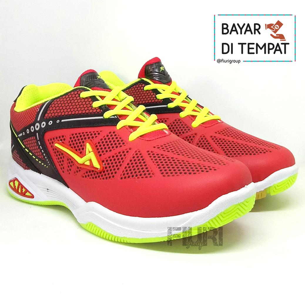 FIURI - Pro ATT Original - BPD 630 Merah - Sepatu Olahraga Pria - Sepatu Badminton Pria - Sepatu Sekolah - Sepatu Pro ATT - Sepatu Sneakers Pria - Sepatu Kets Pria - Sepatu Promo