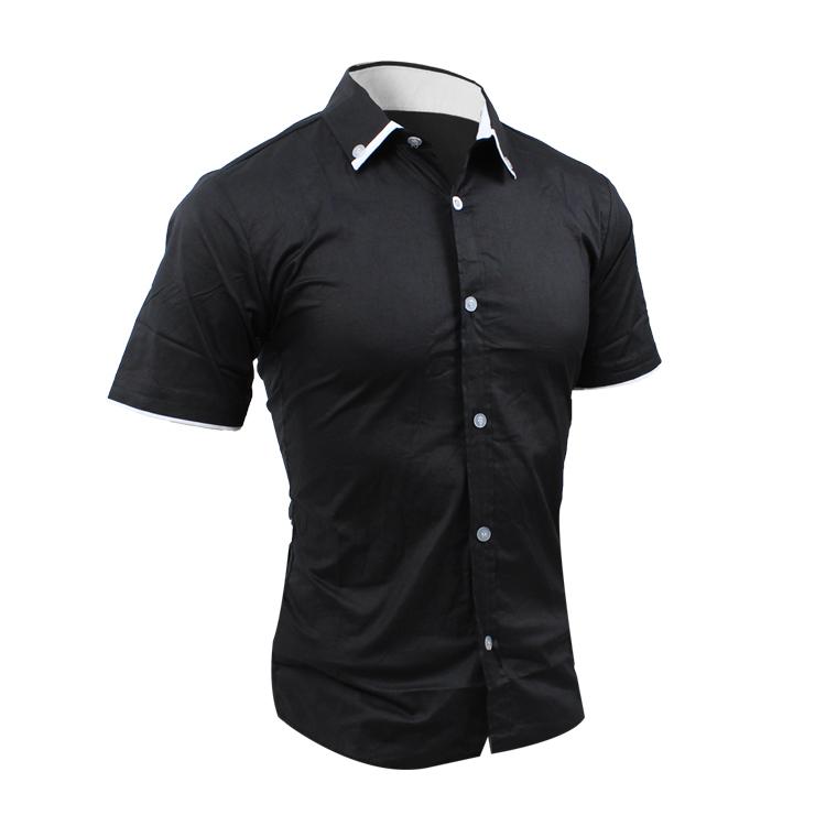 AZURE HEM GREGORR KEMEJA PRIA LENGAN PENDEK ATASAN PRIA KEMEJA LENGAN POLOS HITAM PUTIH SLIMFIT KEMEJA KANTOR CASUAL FORMAL COWOK