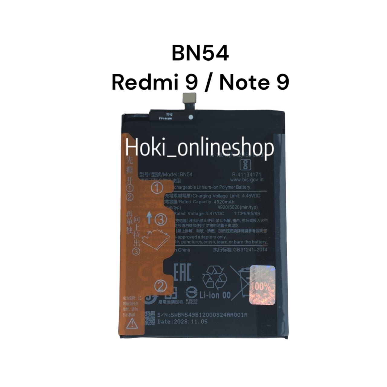 Baterai BN54 Xiaomi Redmi 9 Note 9 Redmi 10X 5G 10X Pro BN 54 Baterei ...