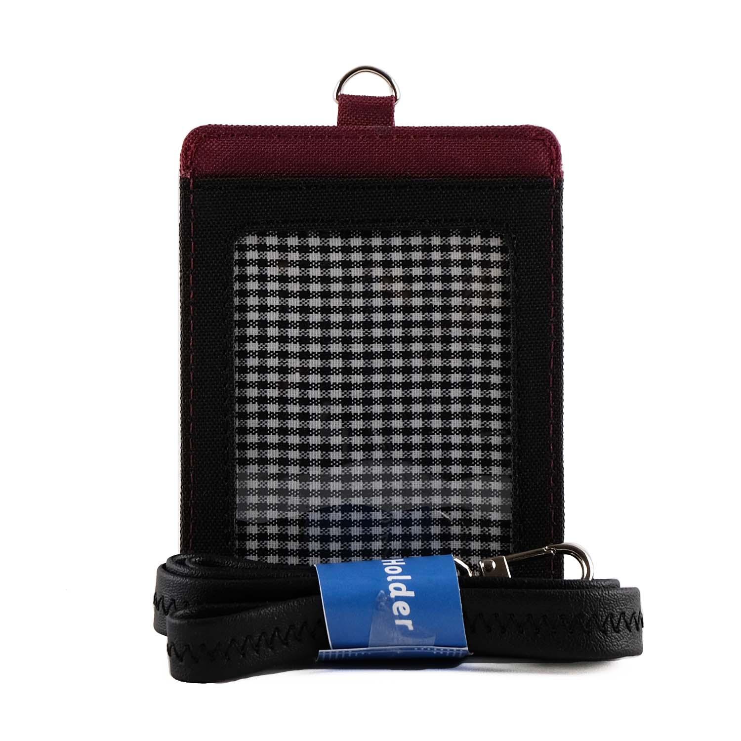 Aiken Black-Maroon - Gantungan ID cardholder Anti Air Wallts