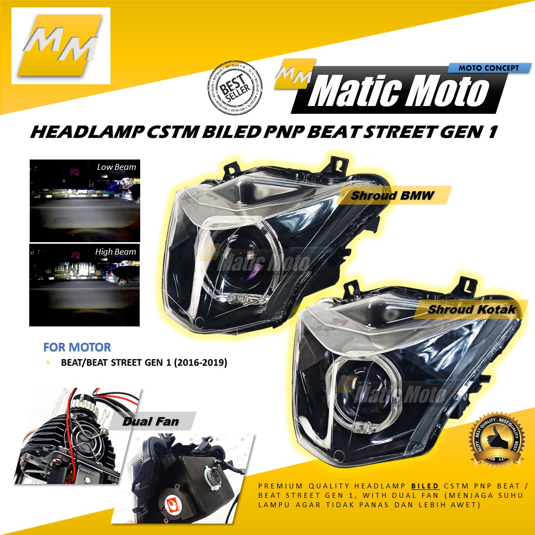 HEADLAMP BEAT / BEAT STREET CSTM BILED PUTIHPUTIH Lazada Indonesia