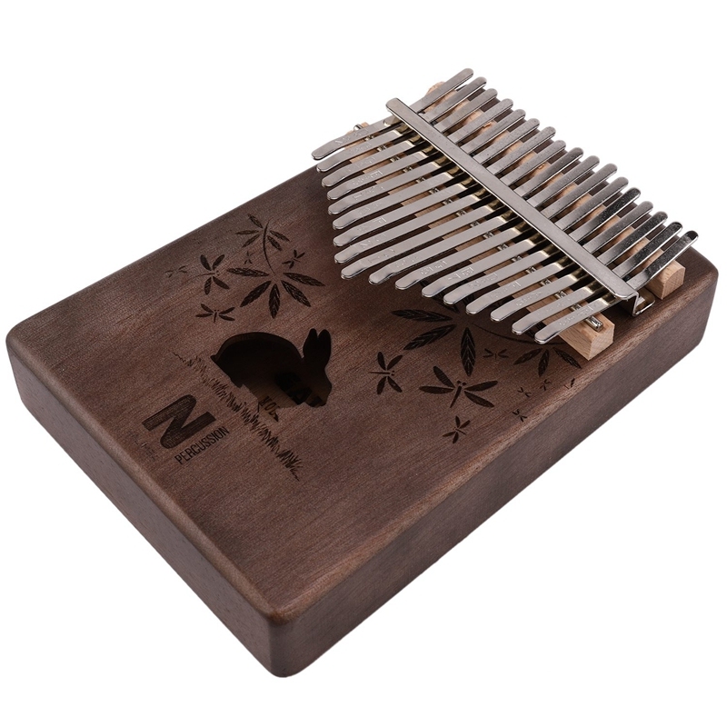 17 Keys Kalimba Rabbit Thumb Piano Mahogany Wood Finger Piano Musical Instrument with Tuner Hammer Storage Box Malaysia
