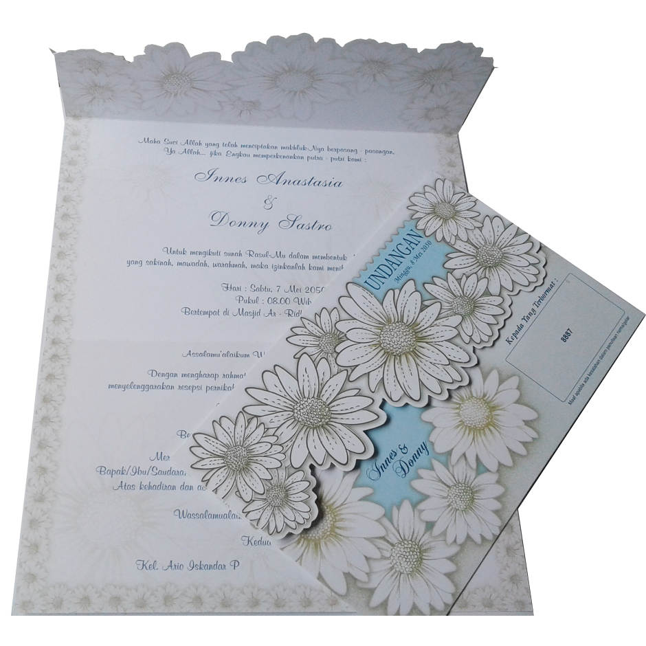(per 50 lembar)kode 8887 undangan nikah pernikahan wedding weding surat