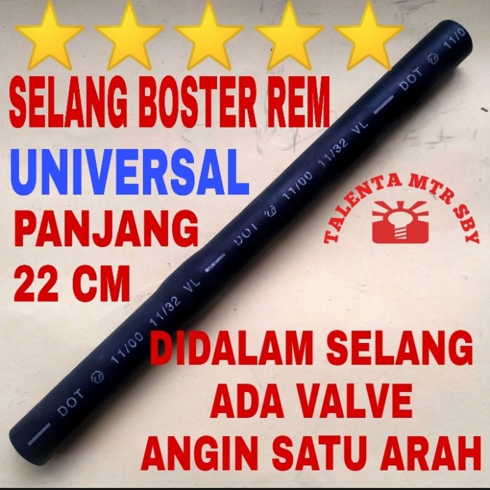 PANJANG 22CM SELANG BOSTER BOOSTER VAKUM BLOWER REM SLANG UNIVERSAL