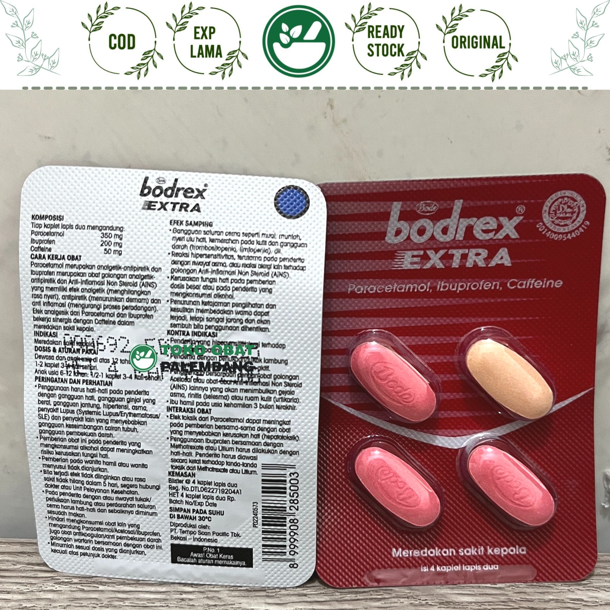 BODREX EXTRA 4 KAPLET PARACETAMOL IBUPROFEN CAFFEINE SAKIT KEPALA