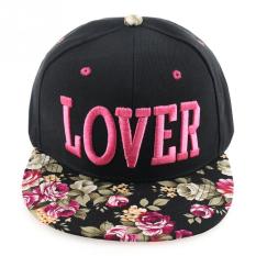 Fashion Korea Floral KEKASIH Hip-Hop Topi Baseball Cap Wanita POLO Topi Flat Sepanjang Cap Snapback Caps Hat Mawar Merah- INTL