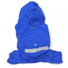 Mode Hewan Peliharaan Anjing Jaket Mantel Hujan Pakaian Puppy Jas Hujan Baju Tahan Air untuk 5 Warna (Biru XL)