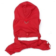 Mode Hewan Peliharaan Anjing Jaket Mantel Hujan Pakaian Puppy Jas Hujan Baju Tahan Air untuk 5 Warna (Merah L)