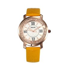 Fashion Vintage Leather Straps Wrist Watches (Kuning)