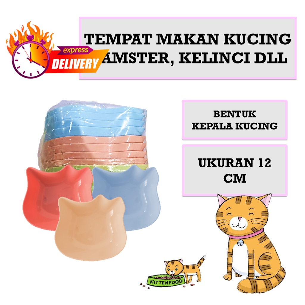 Tempat Makan Kucing, Hamster, Kelinci Kitten dan Dewasa Singel Bowel