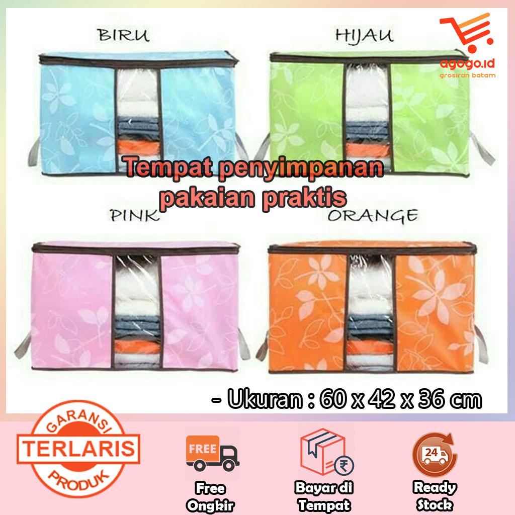 Agogo / Bamboo Storage Bag / Box Motif / Bamboo Pakaian / Bamboo Selimut / Bamboo Bed Cover / Bamboo Sprei