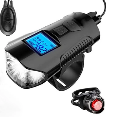 Bicycle Light USB Bicycle Computer Speedometer Rechargeable LED Bicycle Flashlight Lamp Set