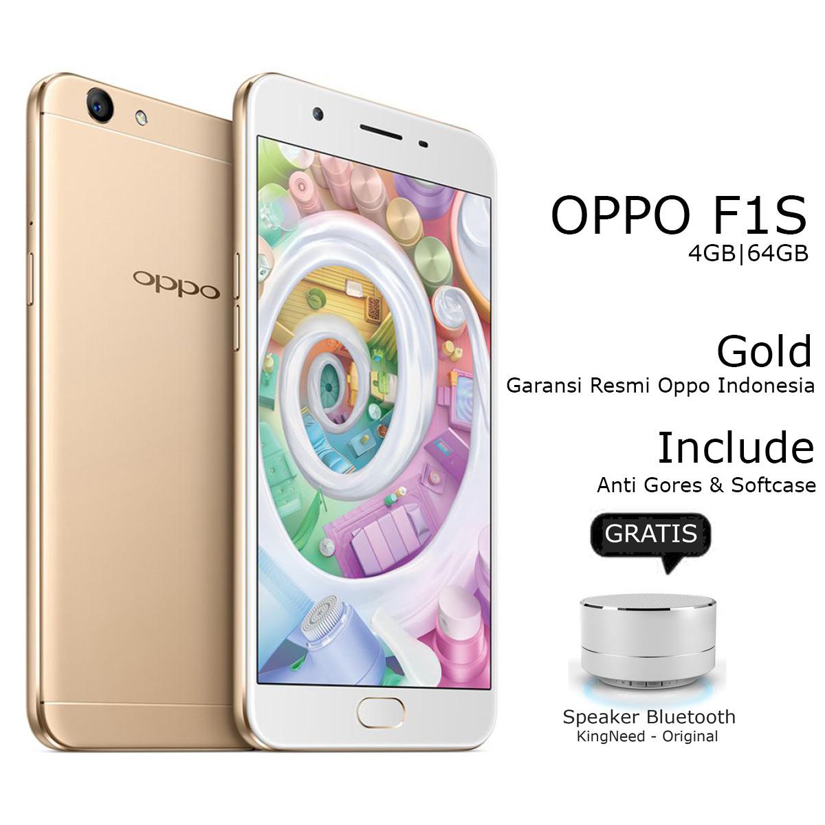 Oppo F1s Selfie Expert - New Edition - Ram 4GB - 64GB - Fingerprint - Jaringan 4G - Gold