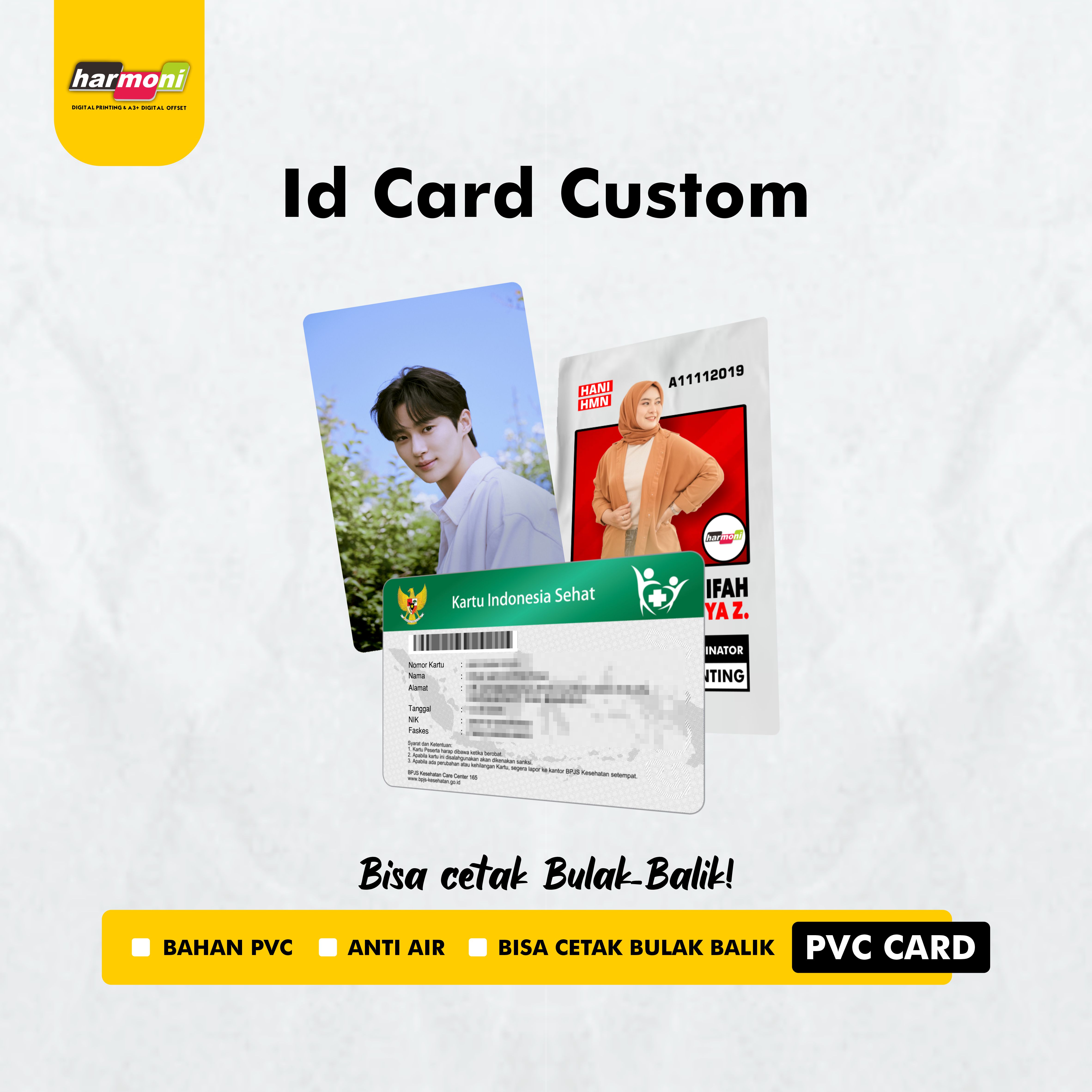 Cetak Id Card PVC Custom - Bisa Cetak Bulak Balik | Lazada Indonesia