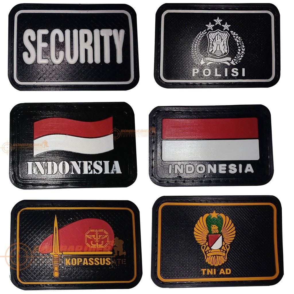 [ TERLARIS ] Patch Rubber Emblem (3D/2D) Polisi TNI AD SERCURITY LOGO ...