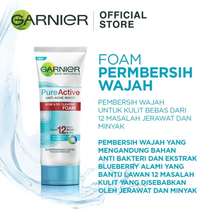 garnier active white face wash
