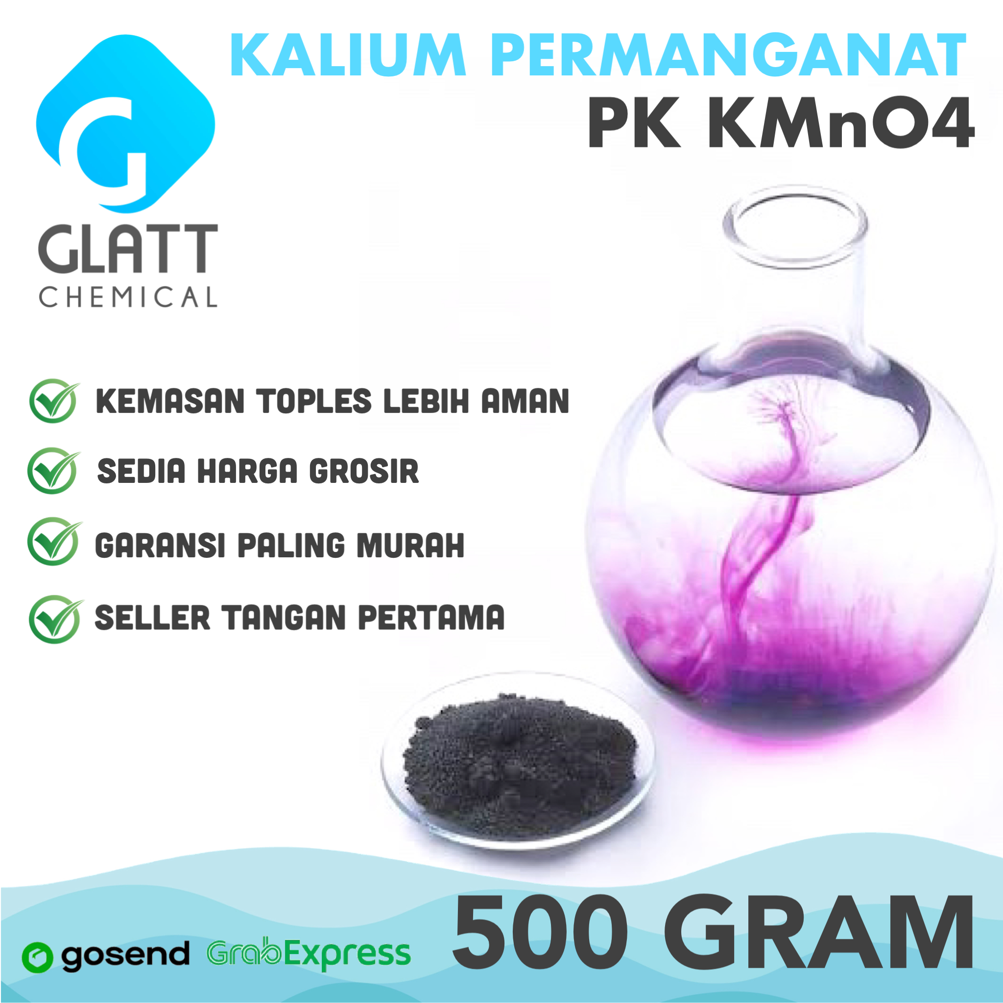 500 Gram PK Kalium Permanganat Oksidator Greensand Obat ikan Hias
