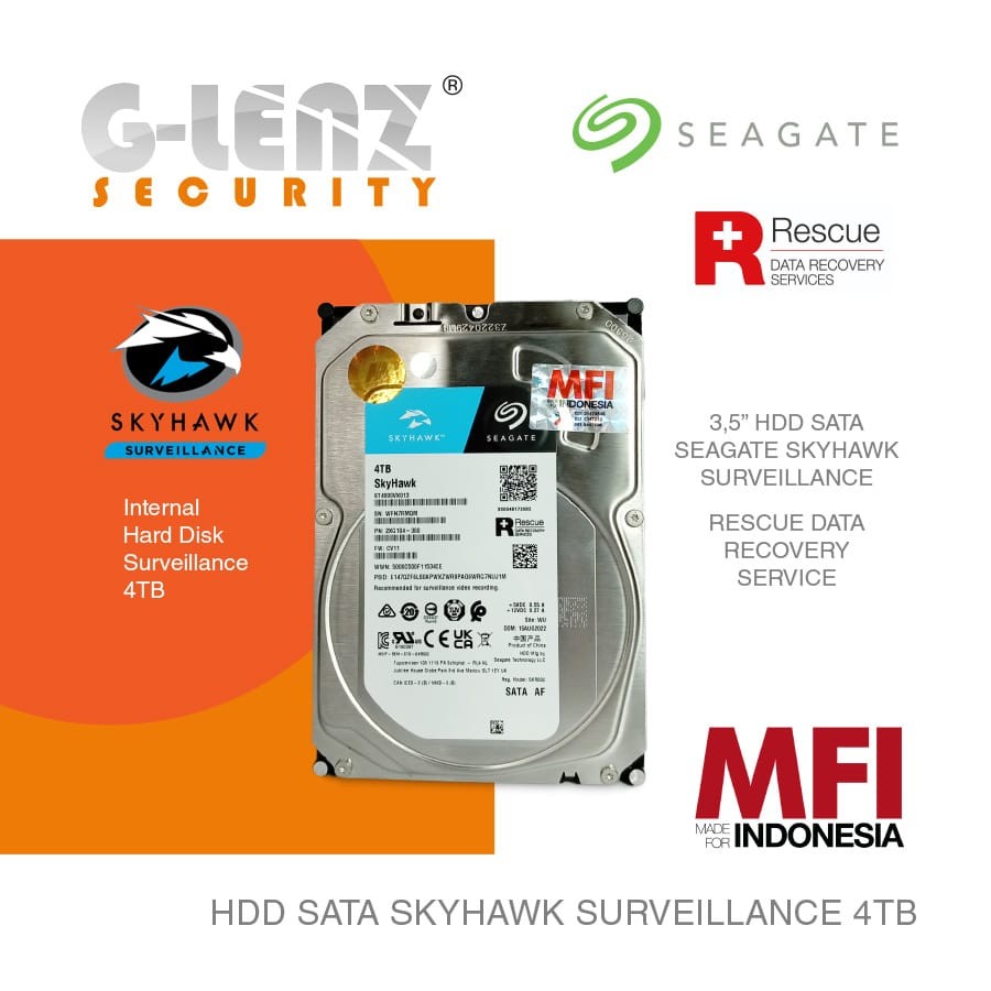 Hardisk Cctv Seagate Skyhawk 1tb 2tb 4tb Original Mfi Lazada