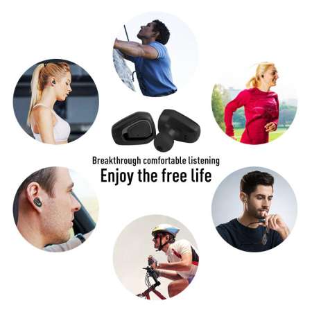 Ailsen MINI กีฬา A7 TWS หูฟังบลูทูธสเตอริโอไร้สายแท้หูฟังไมโครโฟนกันน้ำชนิดใส่ในหูชุดหูฟังสำหรับ iPhone Android