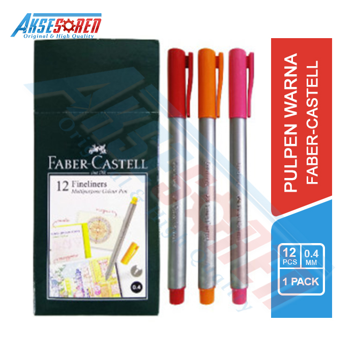 Pena Kaligrafi Faber Castell [0.4mm/12 Warna/1 Pack] / Multipurepose