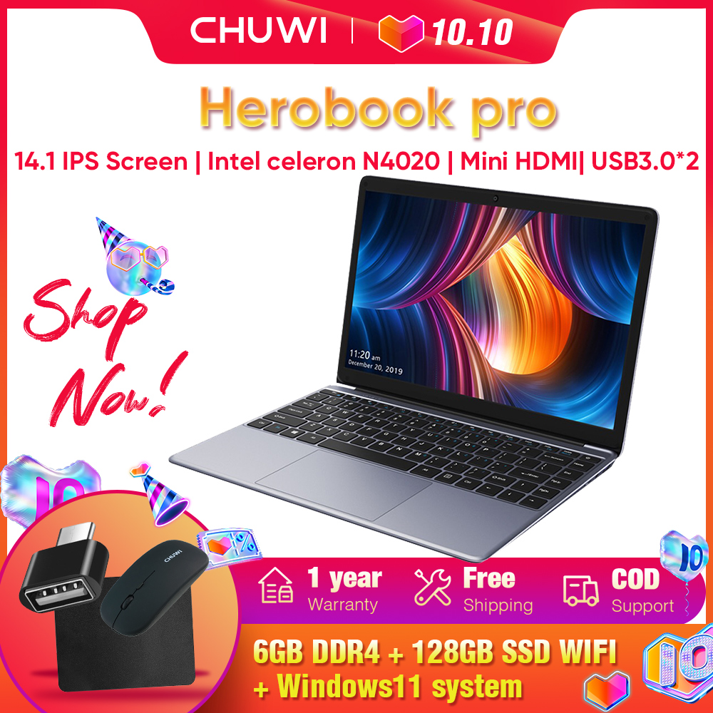 2022 CHUWI Herobook Pro mới 14 inch 6GBRAM 128GB SSD Máy tính xách tay