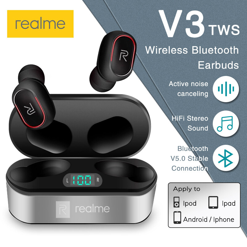 Realme buds V3 Wireless Bluetooth Earbuds Led Display Bluetooth Wireless  Headphone Hifi Stereo Bass Sports In-ear Earbuds 9D Wireless Voice Call  Bluetooth Earphones realme TWS-V3 earphone | Lazada Indonesia
