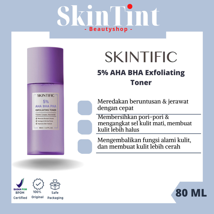 SKINTIFIC 5 AHA BHA PHA EXFOLIATING TONER 80ml Lazada Indonesia