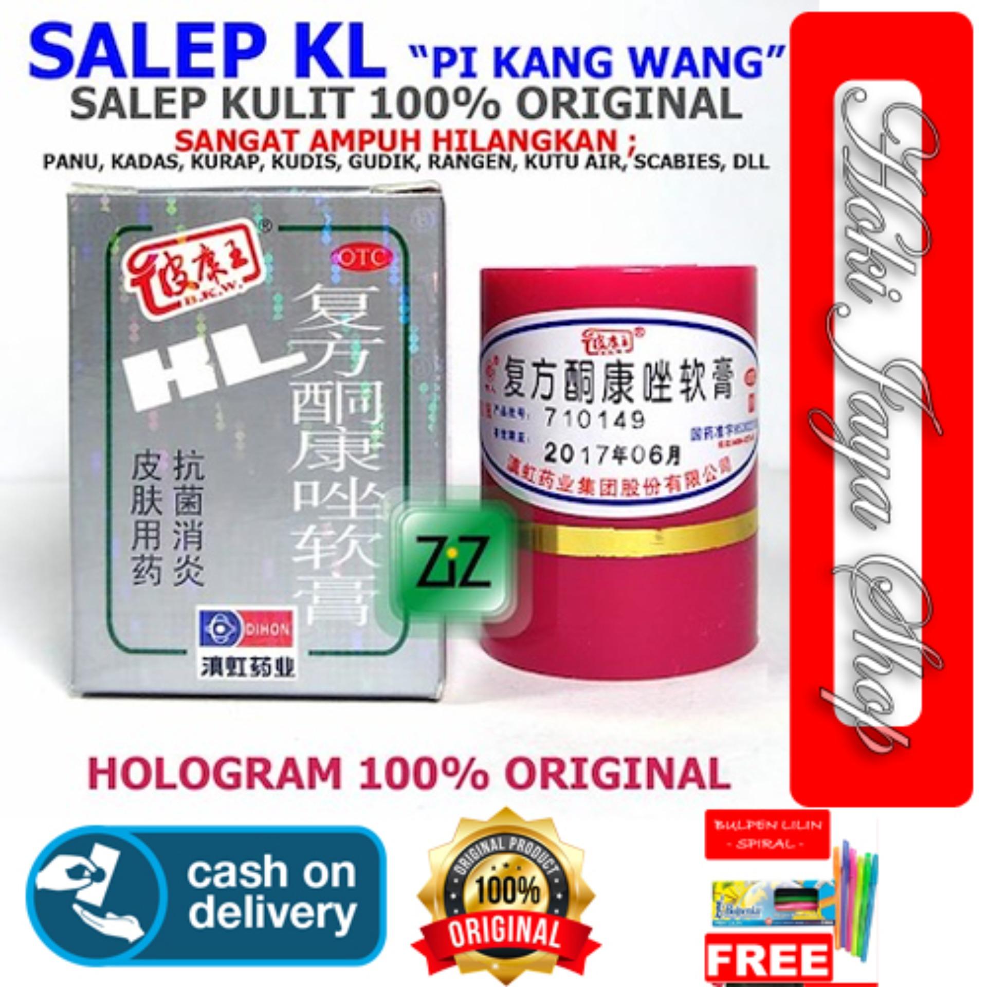 HOKI COD - Salep Cream KL / HL Pi Kang Wang - Salep Gatal,Jamur,Jerawat,Alergi - 1 Pcs + Fratis Pulpen Lilin Unik Serba Guna Hitam Pekat - 1 Pcs