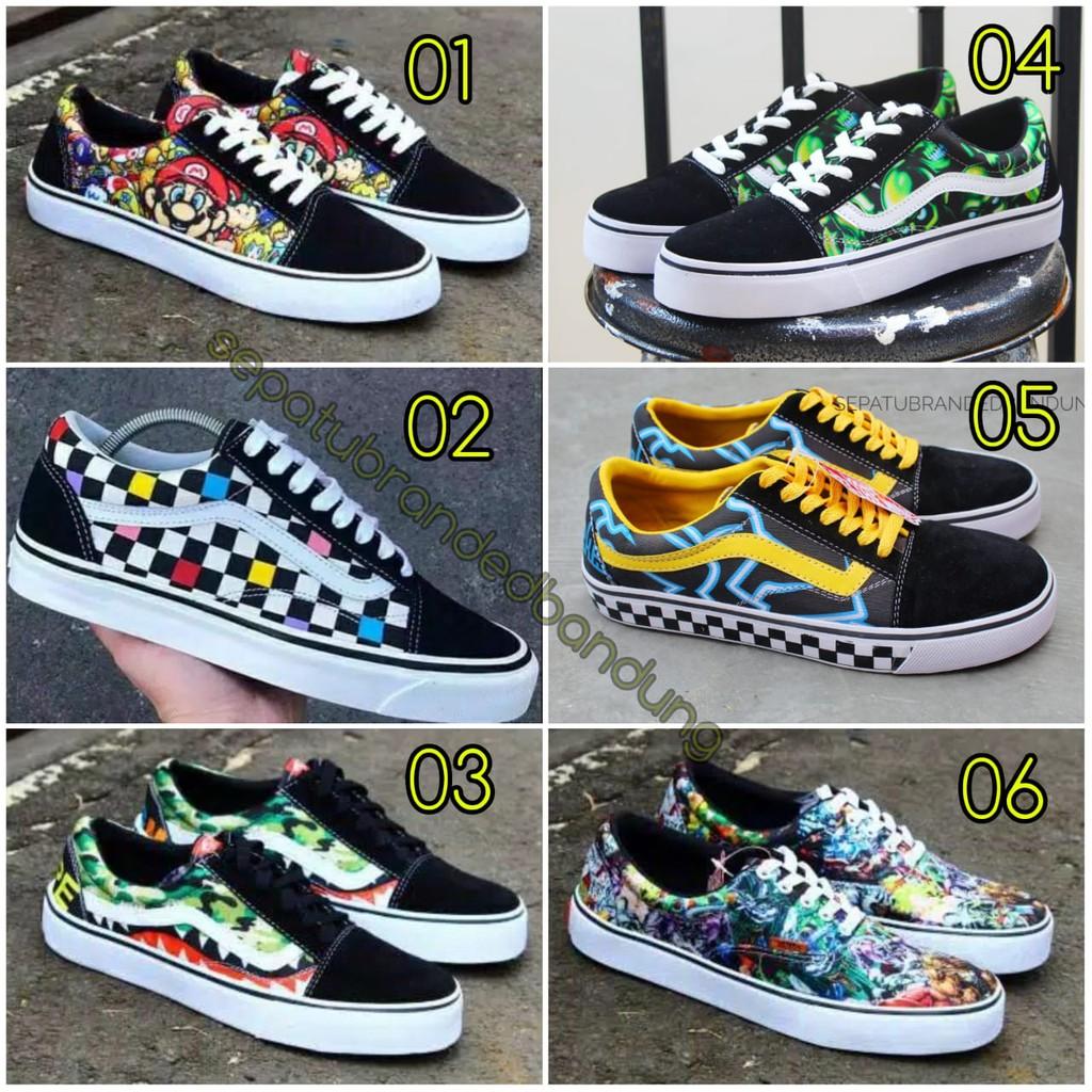 SEPATU VANS PRIA AUTHENTIC FULL BLACK HITAM POLOS WHITE PUTIH OLDSKOOL ERA SK8 PREMIUM BNIB ICC IFC DT BAPE MINDSEKKER MARIO MARVEL