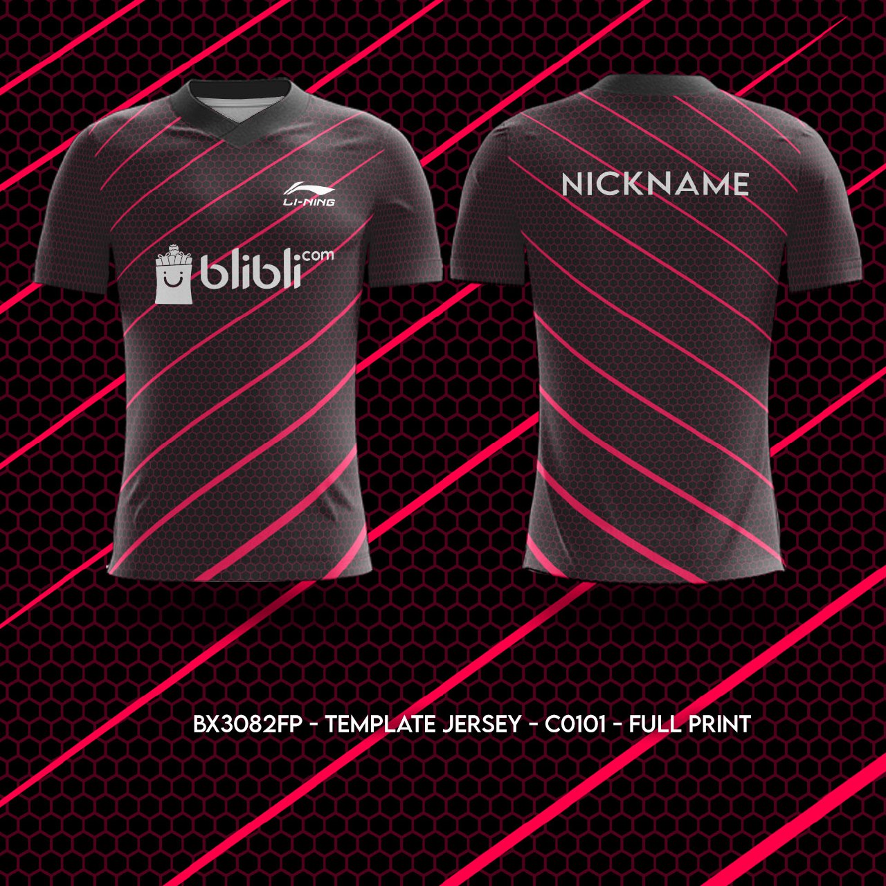 Kaos Baju BAdminton Jersey Bulutangkis Merk Raket LiNing Premium