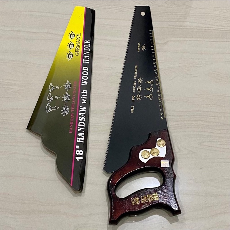 Gergaji kayu 3 mata germany 18” inci OSIRIS gagang kayu handsaw hand