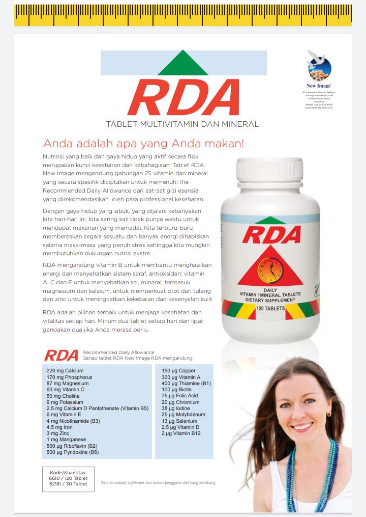 Rda Multivitamin Dan Mineral 120 Tablet By New Image Suplemen Syaraf