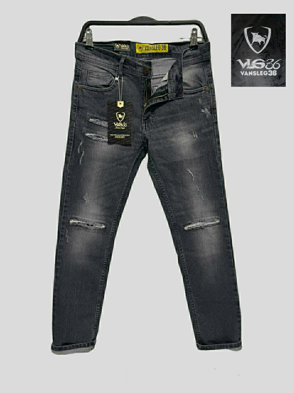 Jual Celana Abu Abu Model Sobek Terbaru 