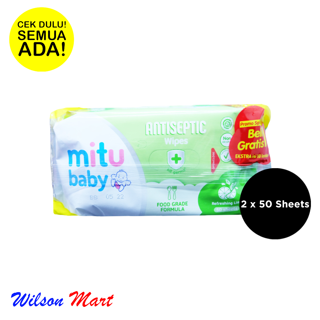 Mitu Baby Antiseptic Wipes Refreshing Lime Isi Pcs Sheets Lazada Indonesia