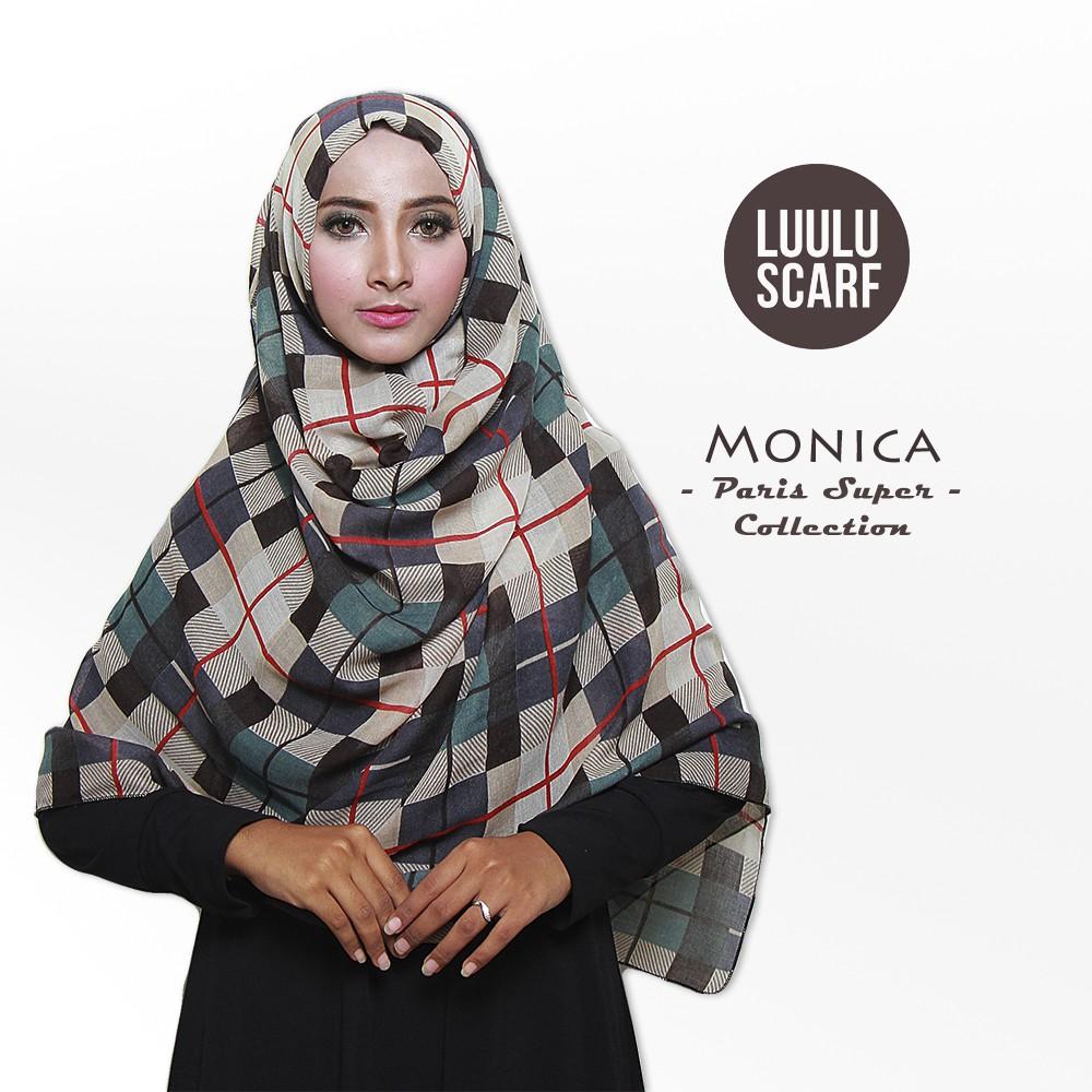 TERLARIS!!! Luulu Scarf - MONICA - Jilbab Pashmina Motif Import Katun