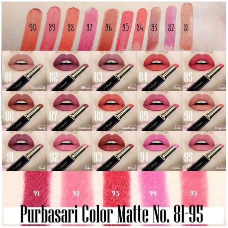 Purbasari Colour Matte Lipstick Etalase 81 95 Lazada Indonesia Varian lipstik purbasari colour matte