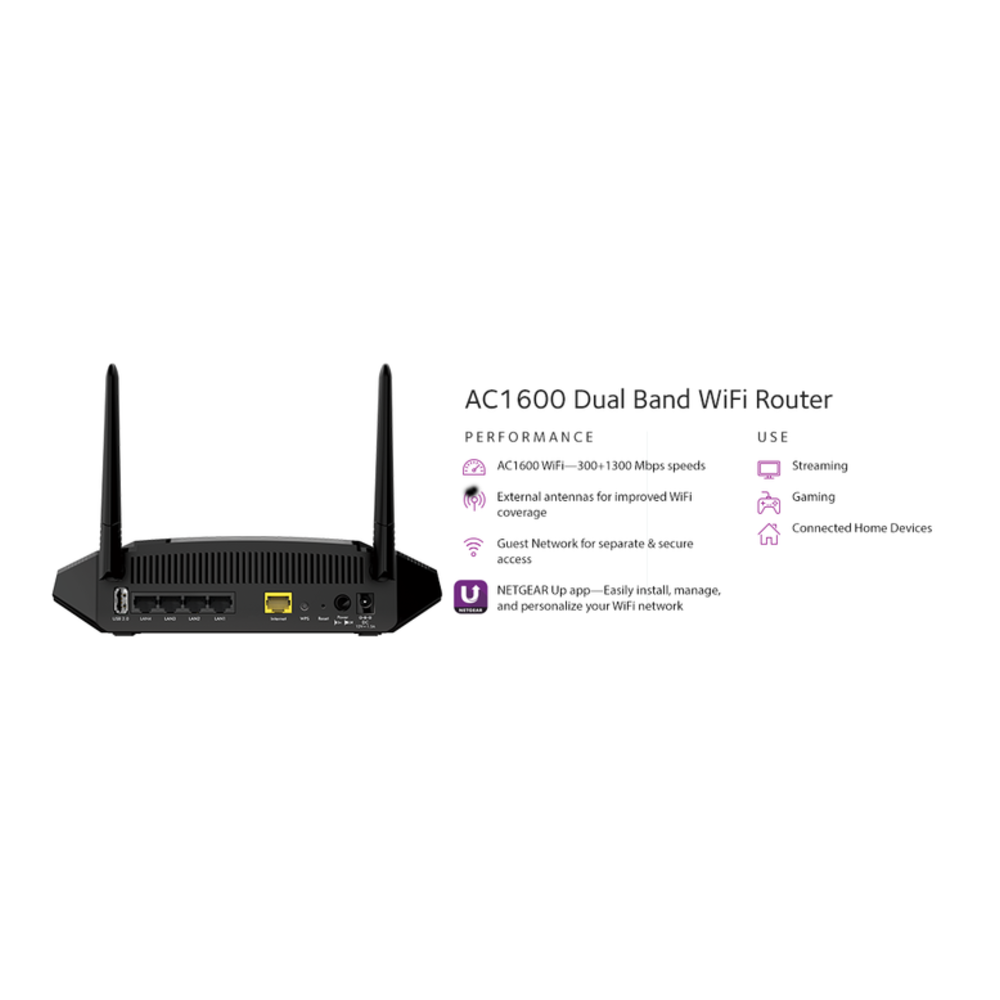 NETGEAR R6260 Dual Band Gigabit Smart Wifi Router AC1600 R 6260 ...