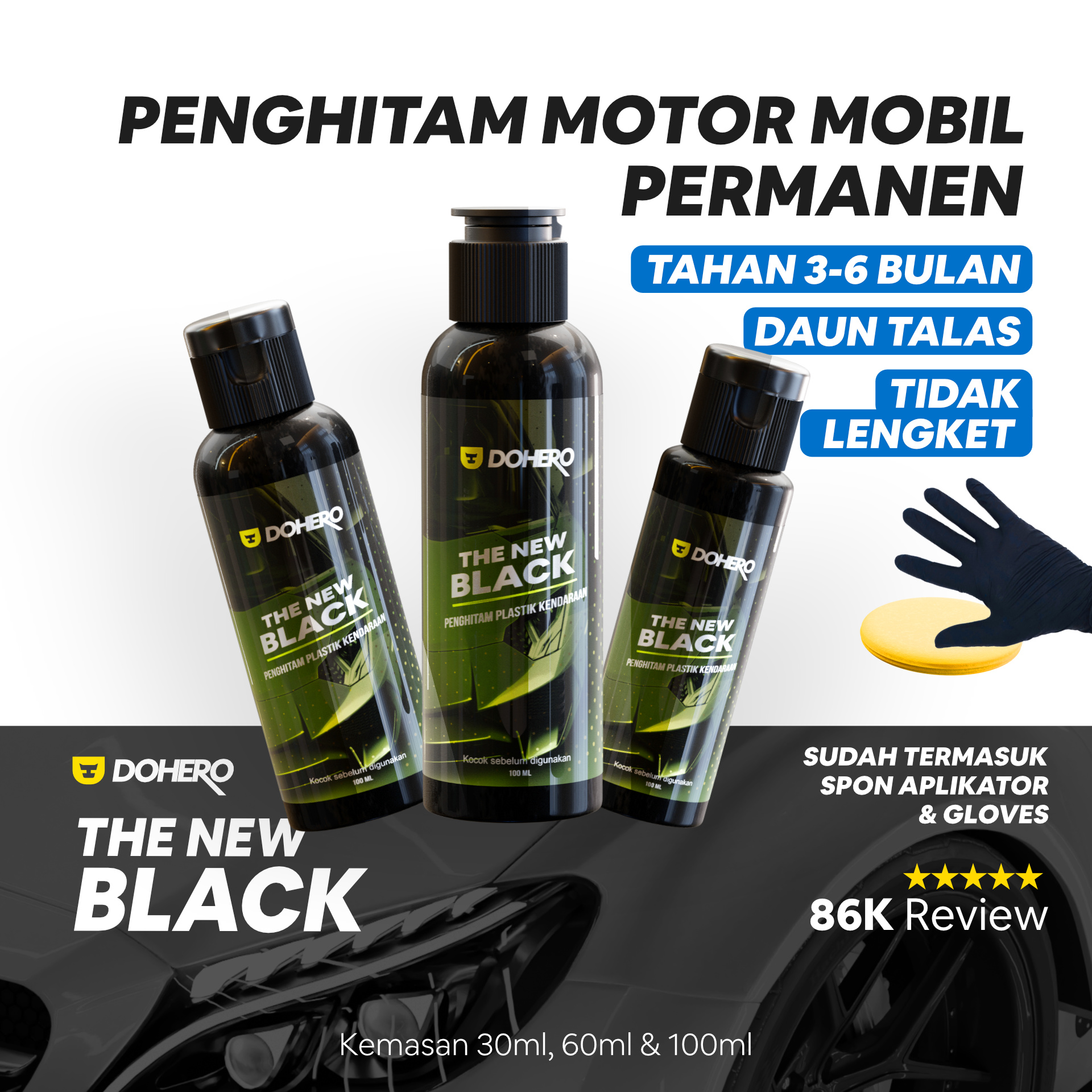 Permanent Motorcycle / Car Body Blackening by Dohero Harga 25,000 rupiah*Gratis Ongkir