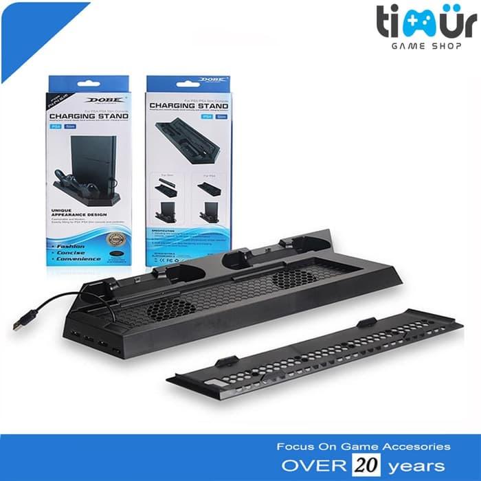 Kipas Vertical Cooling Fan PS4 Charging Stand Dock Fat Slim Dan Pro