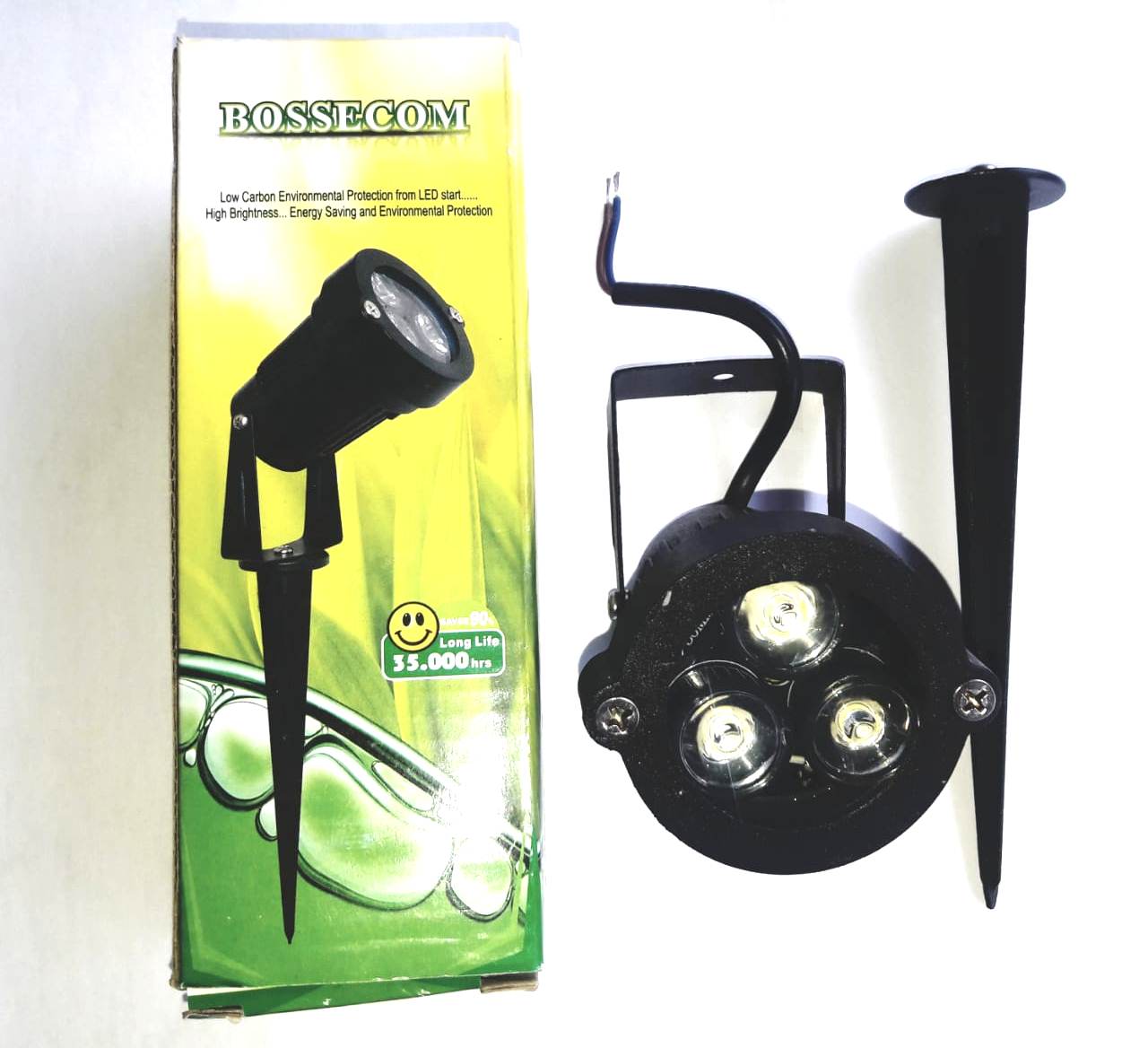 Lampu Taman Led 3w 3watt 3wat Lampu Sorot Tembak Led Bossecom Model Tancap Merk Bossecom 