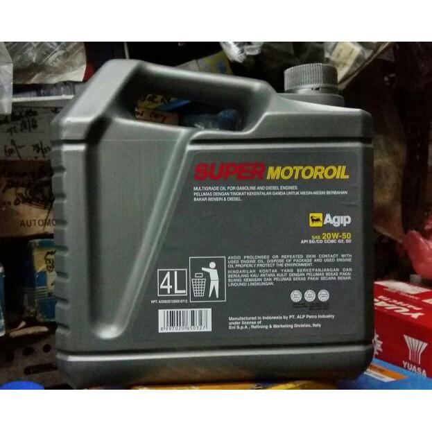 Murah Agip Super Motoroil SAE 20W-50 Pelumas Oli Mesin Mobil Bensin