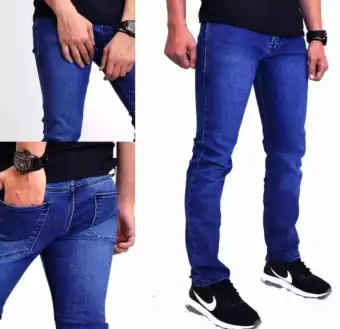 Cod Celana Panjang Warna Biru Tua Biru Gelap Jeans Pria Size27 32