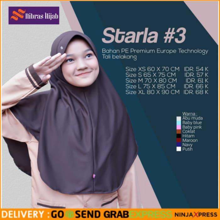 PROMO NIBRAS HIJAB BERGO STARLA 3 / HIJAB BERGO ANAK / JILBAB ANAK XXL - Putih TERBARU